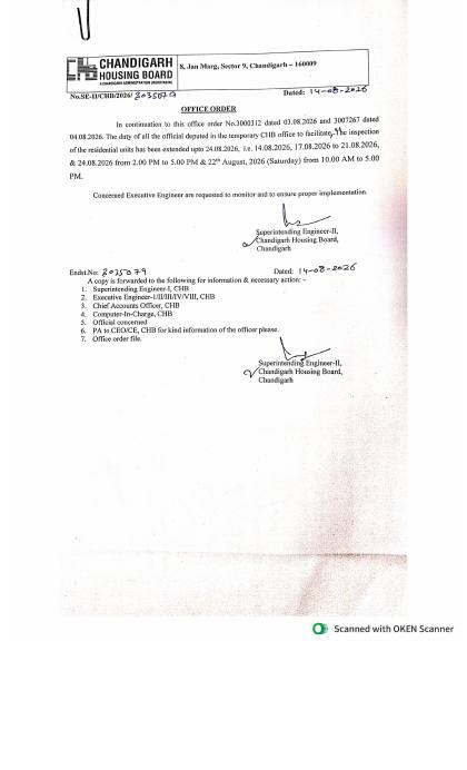 First page of Office Order - Inspection Duties (14.08.2026)