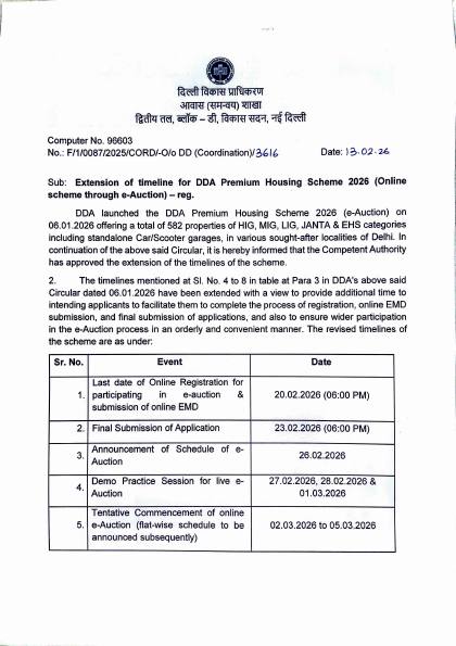 First page of Extension of Timeline