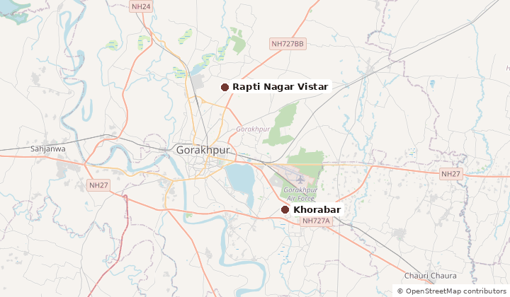 Map of where GDA-GKP has flats or plots on offer: Khorabar, Taramandal