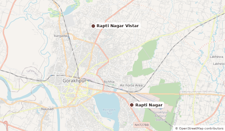 Map of the 2 places GDA-GKP sells in under this scheme: Rapti Nagar, Rapti Nagar Vistar