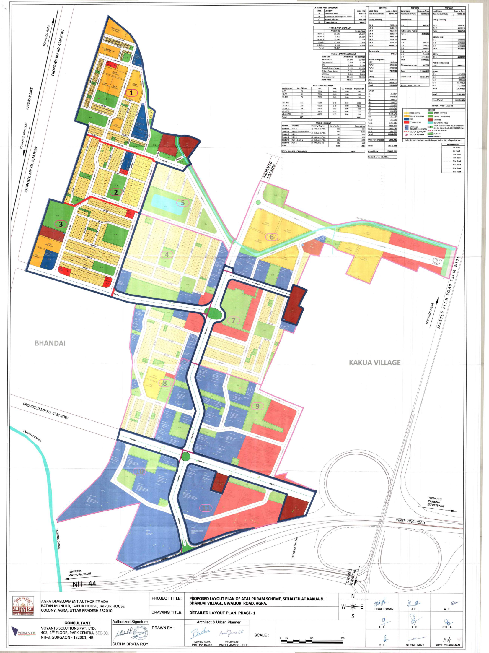 Phase 1 detailed layout plan, signed by ADA, as filed with UP-RERA
