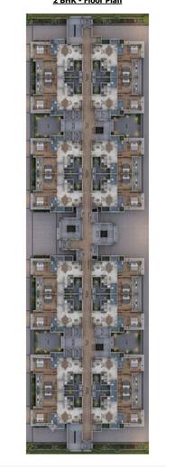 Floor plan of a 2 BHK floor, Block A