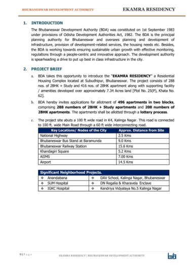 First page of Sections 1 to 15: price by floor, eligibility, lottery, refunds