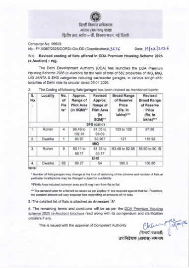Annexure A: the revised costing, flat by flat