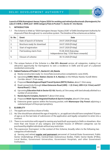 Brochure: eligibility, price, allotment, conveyance and cancellation
