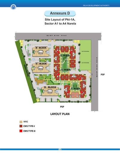 Site layout, Pocket 1A, Sector A1 to A4, Narela