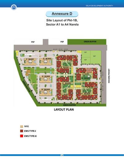 Site layout, Pocket 1B, Sector A1 to A4, Narela
