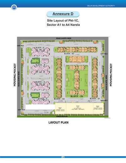 Site layout, Pocket 1C, Sector A1 to A4, Narela
