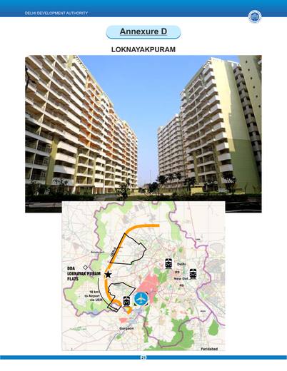Where Loknayakpuram sits: DDA's own location map, with the flats marked
