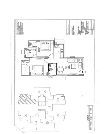 2 BHK Type-01 unit plan, unit 104, Tower A and C, Samajwadi Awas Pocket-D Indraprastha