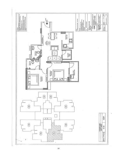 2 BHK Type-02 unit plan, unit 107, Tower A and C, Samajwadi Awas Pocket-D Indraprastha