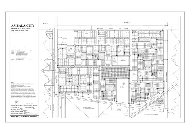 Sector 10, Ambala - HSVP layout and demarcation plan