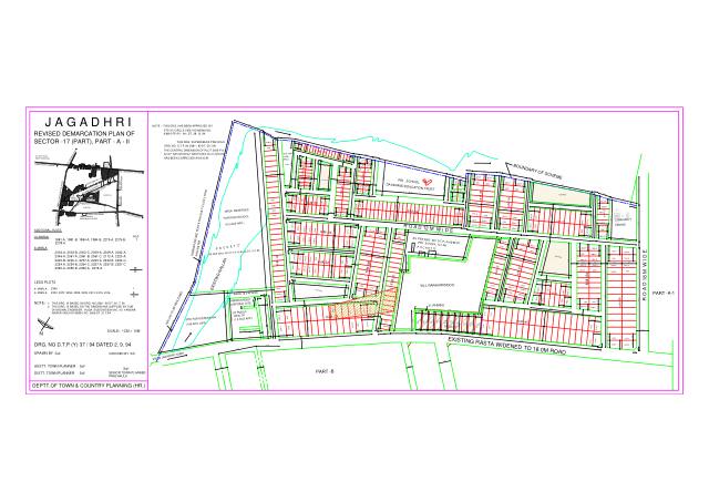 Sector 17, Ambala - HSVP layout and demarcation plan