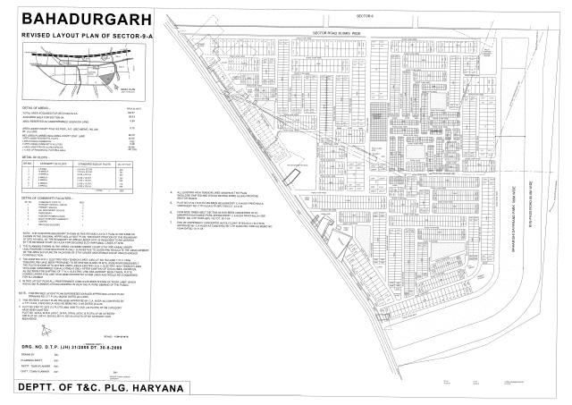 Sector 9, 9A, Bahadurgarh - HSVP layout and demarcation plan