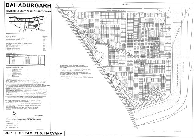 Sector 9A, Bahadurgarh - HSVP layout and demarcation plan