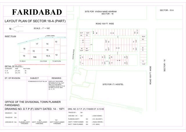 Sector 18A, Faridabad - HSVP layout and demarcation plan