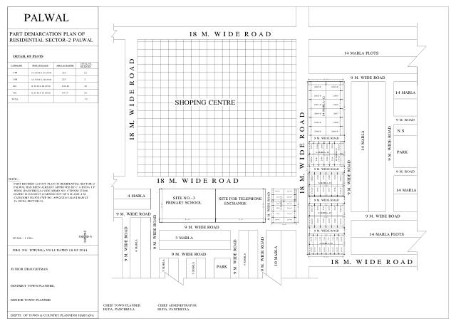 Sector 2, Faridabad - HSVP layout and demarcation plan