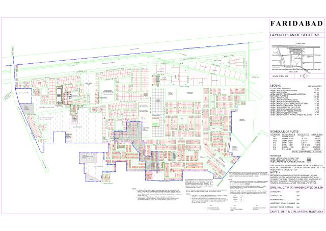 Sector 2, Faridabad - HSVP layout and demarcation plan