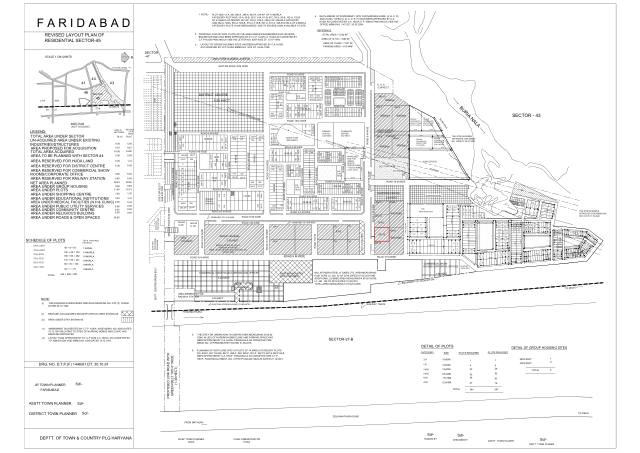 Sector 45, Faridabad - HSVP layout and demarcation plan