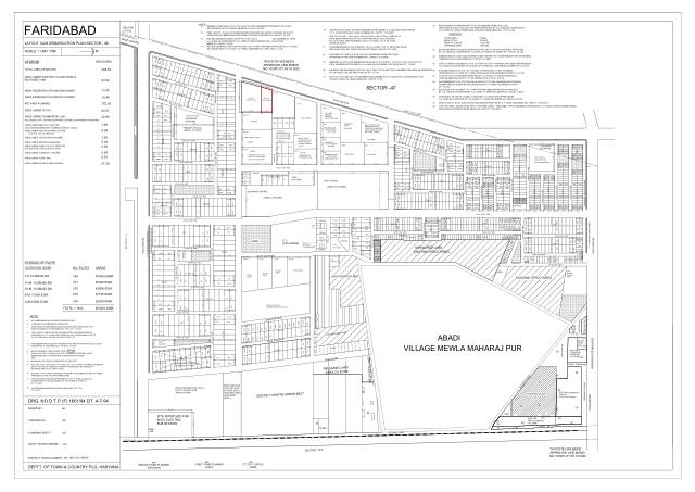 Sector 46, Faridabad - HSVP layout and demarcation plan