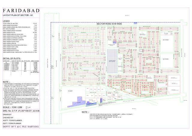 Sector 62, Faridabad - HSVP layout and demarcation plan