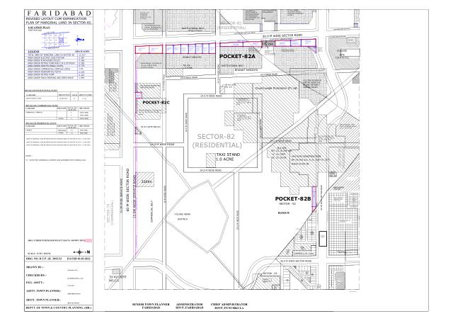 Sector 82, Faridabad - HSVP layout and demarcation plan