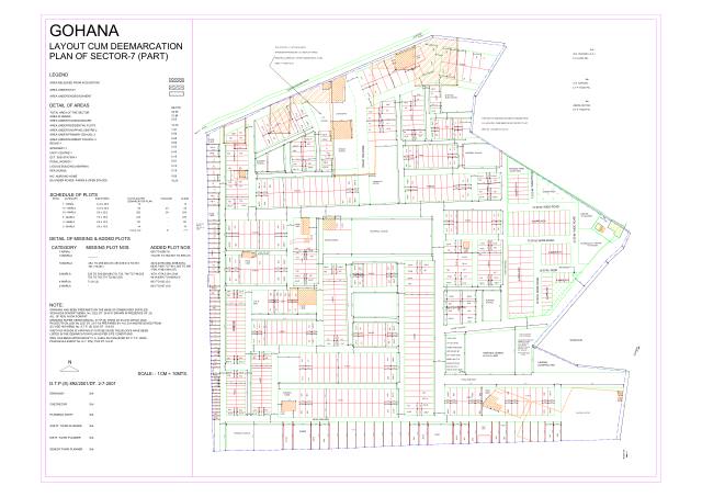 Sector 7, Gohana - HSVP layout and demarcation plan