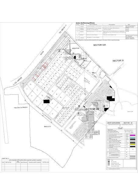 Sector 32, Gurugram - HSVP layout and demarcation plan