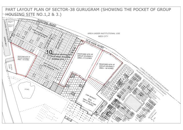Sector 38, Gurugram - HSVP layout and demarcation plan