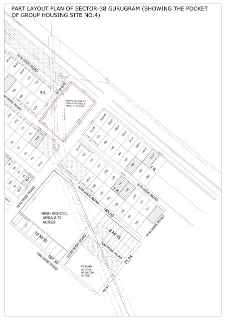 Sector 38, Gurugram - HSVP layout and demarcation plan