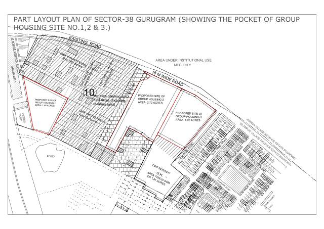Sector 38, Gurugram - HSVP layout and demarcation plan