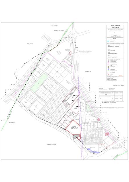 Sector 44, Gurugram - HSVP layout and demarcation plan