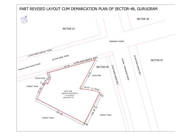 Sector 48, Gurugram - HSVP layout and demarcation plan