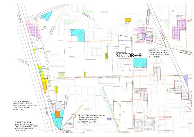 Sector 49, Gurugram - HSVP layout and demarcation plan