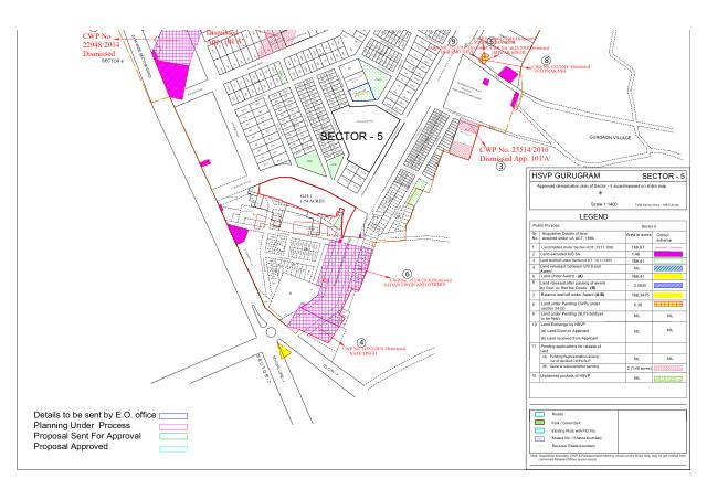 Sector 5, Gurugram - HSVP layout and demarcation plan