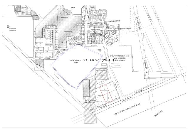 Sector 57, Gurugram - HSVP layout and demarcation plan