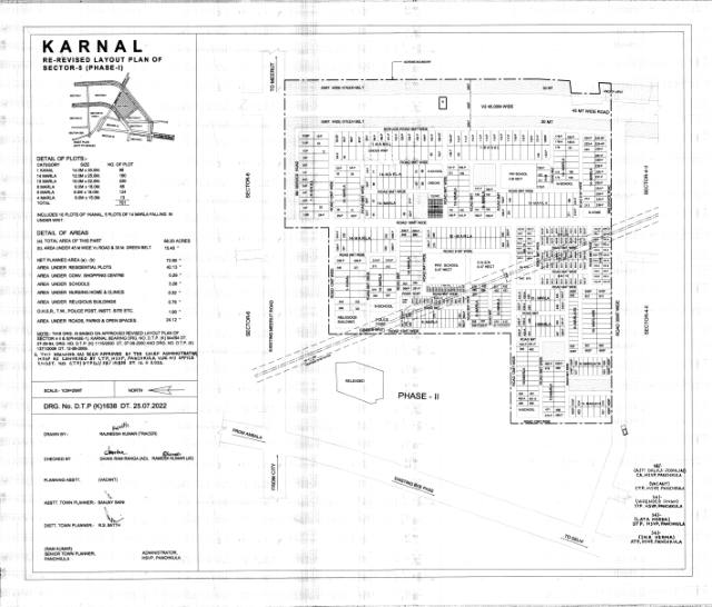 Sector 5, Karnal - HSVP layout and demarcation plan