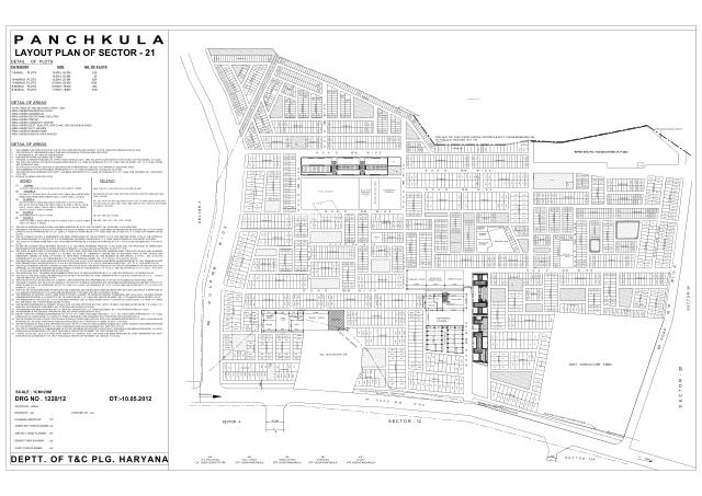 Sector 21, Panchkula - HSVP layout and demarcation plan