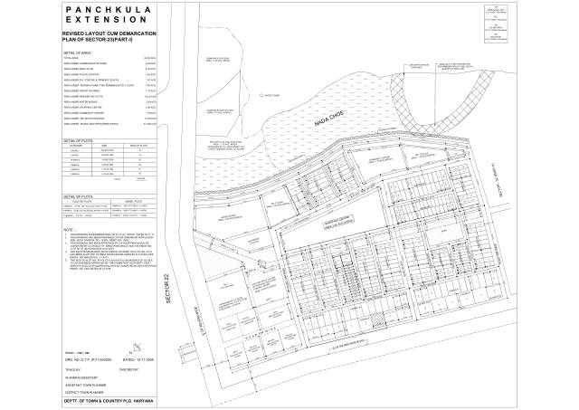 Sector 23, Panchkula - HSVP layout and demarcation plan