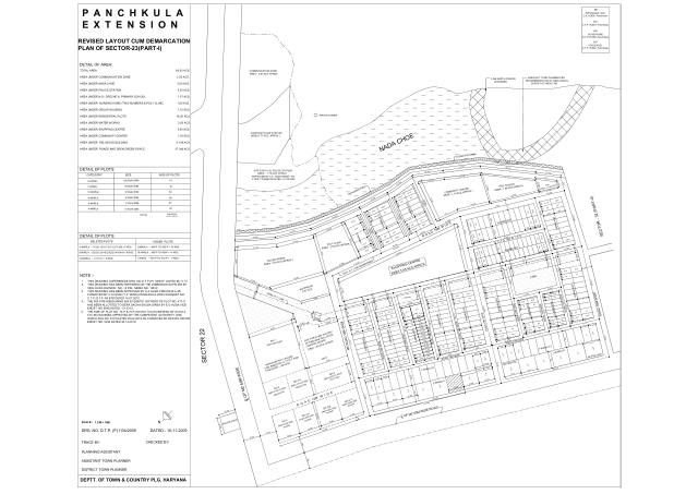 Sector 23, Panchkula - HSVP layout and demarcation plan