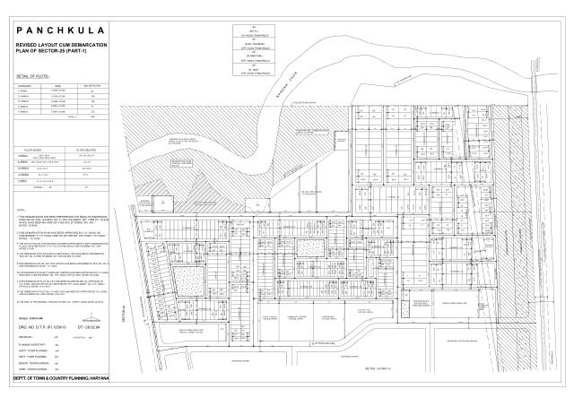 Sector 25, Panchkula - HSVP layout and demarcation plan