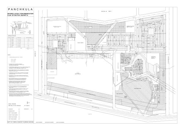 Sector 26, Panchkula - HSVP layout and demarcation plan
