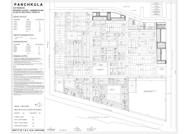 Sector 27, Panchkula - HSVP layout and demarcation plan