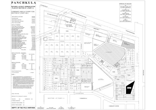 Sector 27, Panchkula - HSVP layout and demarcation plan