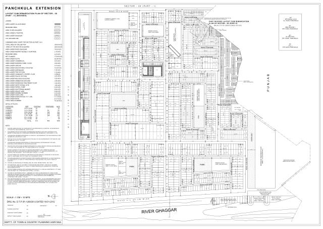 Sector 28, Panchkula - HSVP layout and demarcation plan