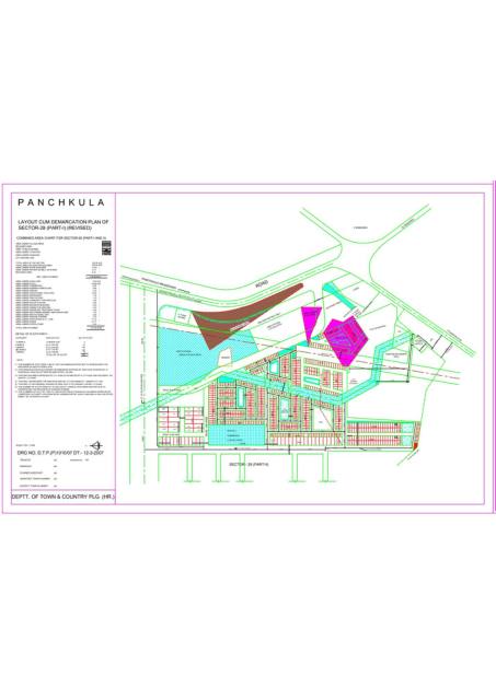 Sector 28, Panchkula - HSVP layout and demarcation plan