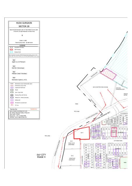 Sector 28, Panchkula - HSVP layout and demarcation plan