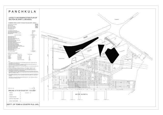 Sector 28, Panchkula - HSVP layout and demarcation plan