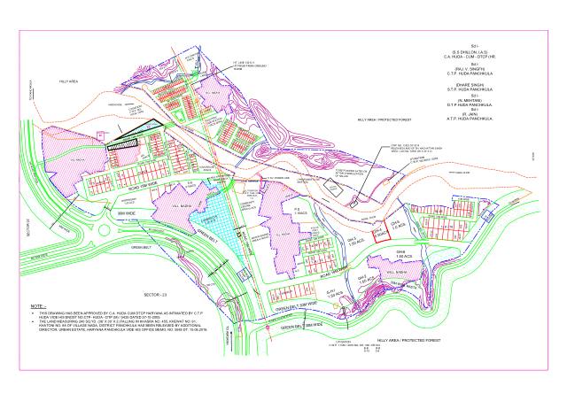 Sector 31, Panchkula - HSVP layout and demarcation plan
