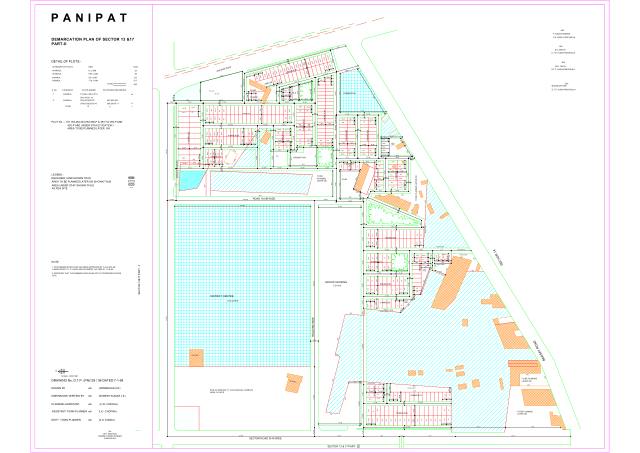 Sector 13, 17P, Panipat - HSVP layout and demarcation plan